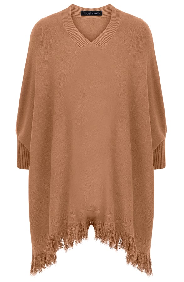 Poncho Sweater Camel – shoparchief, foto 1