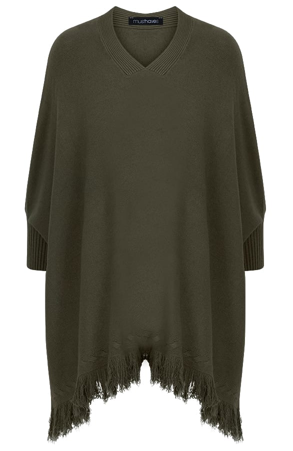 Poncho Sweater Legergroen – shoparchief, foto 1