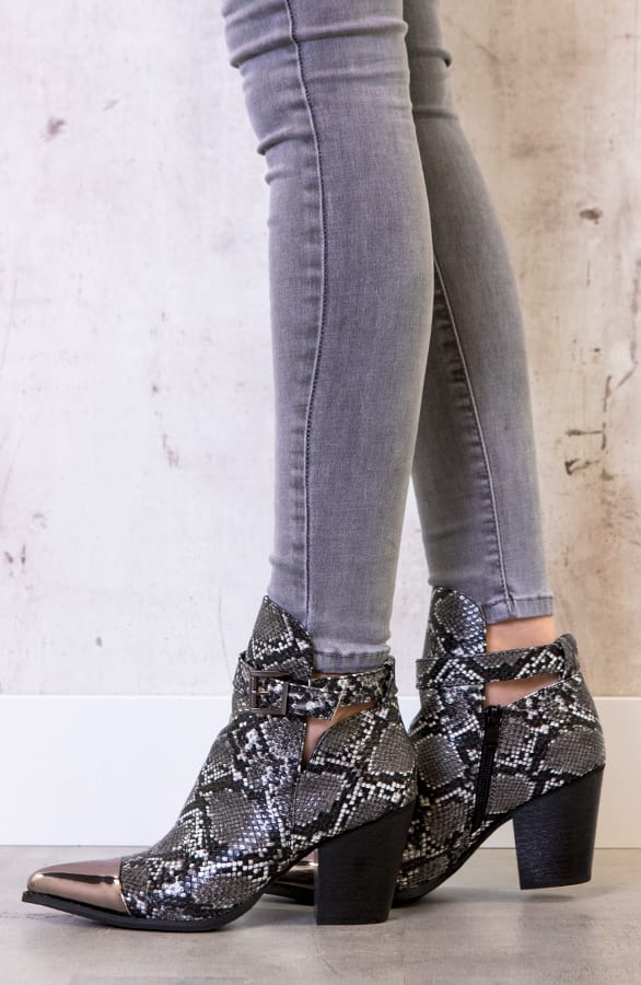 Slangenprint Metallic Boots – shoparchief, foto 4