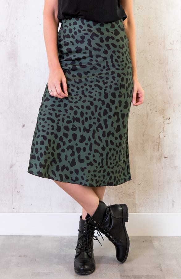 Cheetah Rok Zijde Groen – shoparchief, foto 2