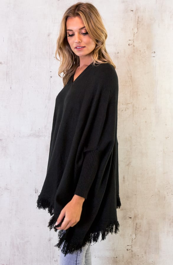 Poncho Sweater Zwart – shoparchief, foto 5