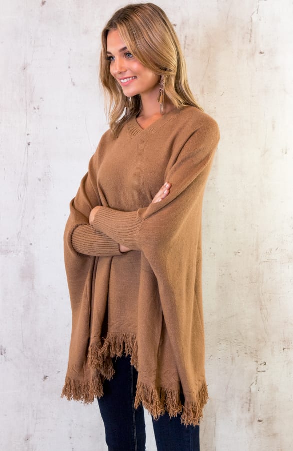 Poncho Sweater Camel – shoparchief, foto 3