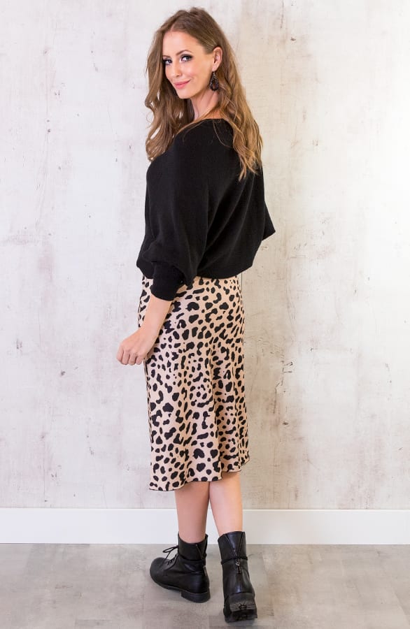 Cheetah Rok Zijde Beige – shoparchief, foto 7