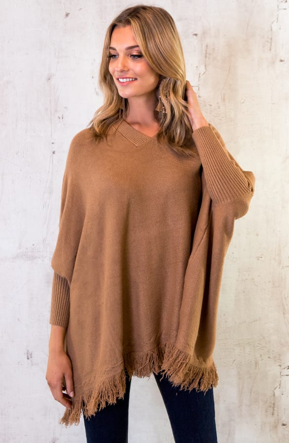 Poncho Sweater Camel – shoparchief, foto 2