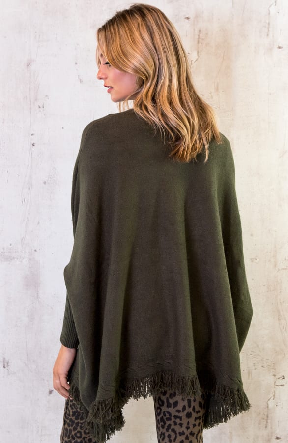 Poncho Sweater Legergroen – shoparchief, foto 3