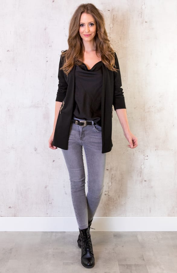 Blazer Met Rits Zwart – shoparchief, foto 4
