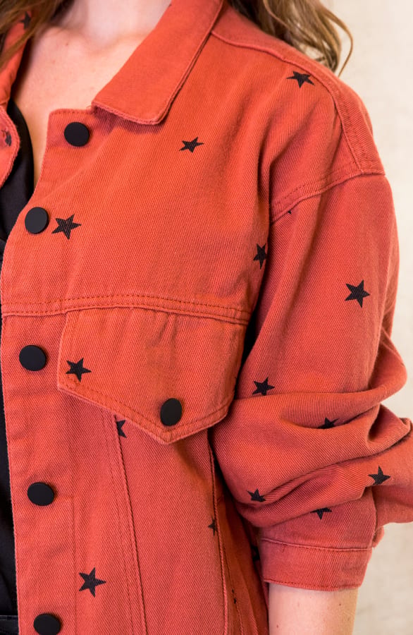 Sterren Spijkerjas Terracotta – shoparchief, foto 6