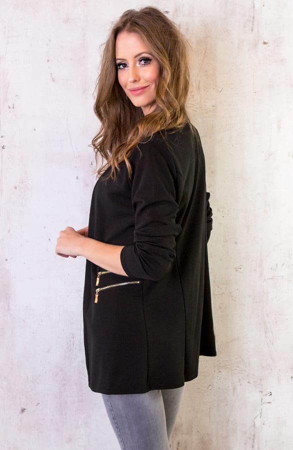 Blazer Met Rits Zwart – shoparchief, foto 3