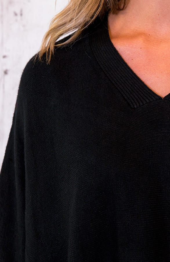 Poncho Sweater Zwart – shoparchief, foto 6