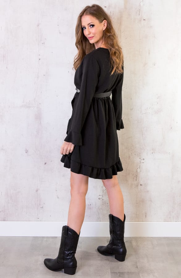 Jurk Met Overslag Zwart – shoparchief, foto 5