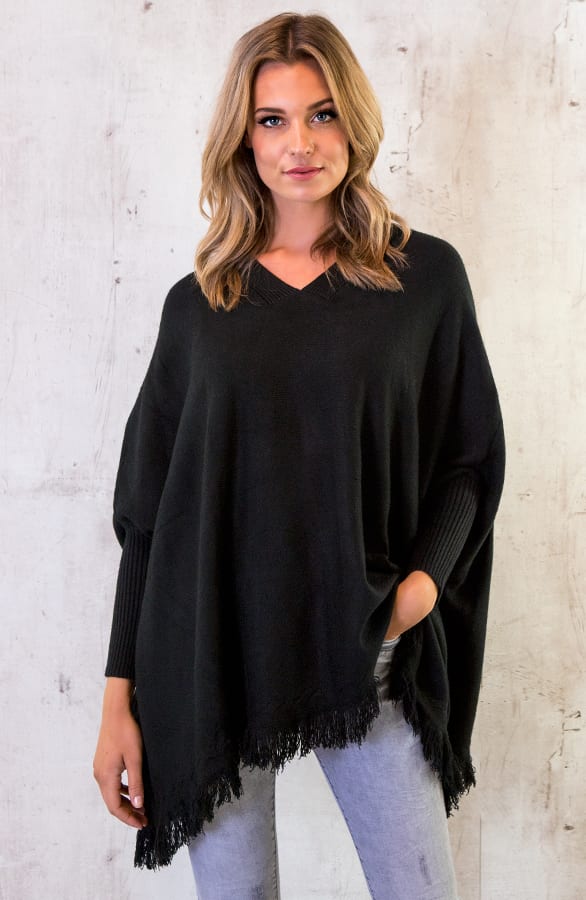 Poncho Sweater Zwart – shoparchief, foto 2