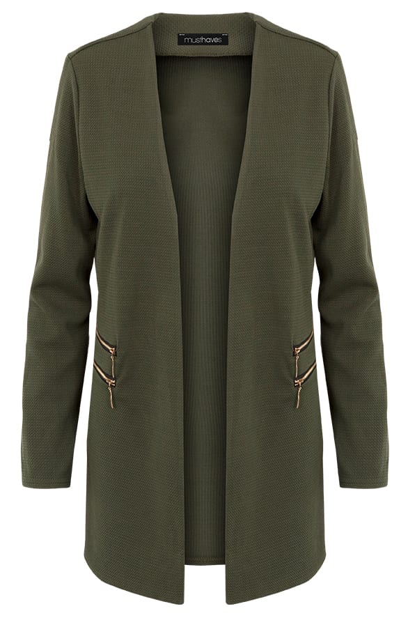 Blazer Met Rits Legergroen – shoparchief, foto 1