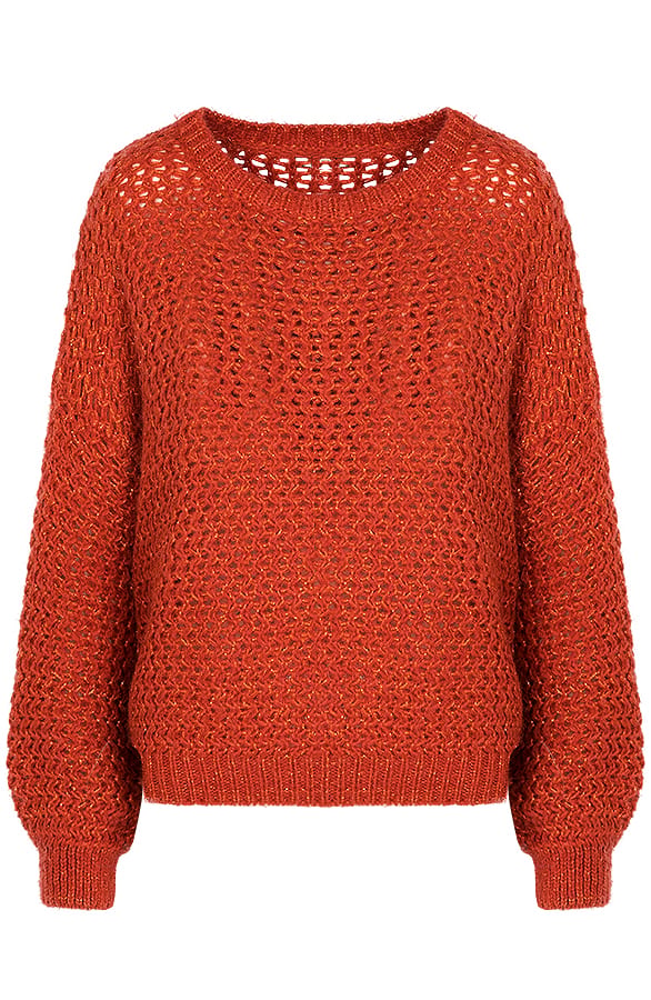 Glitter Trui Gehaakt Terracotta – shoparchief, foto 5