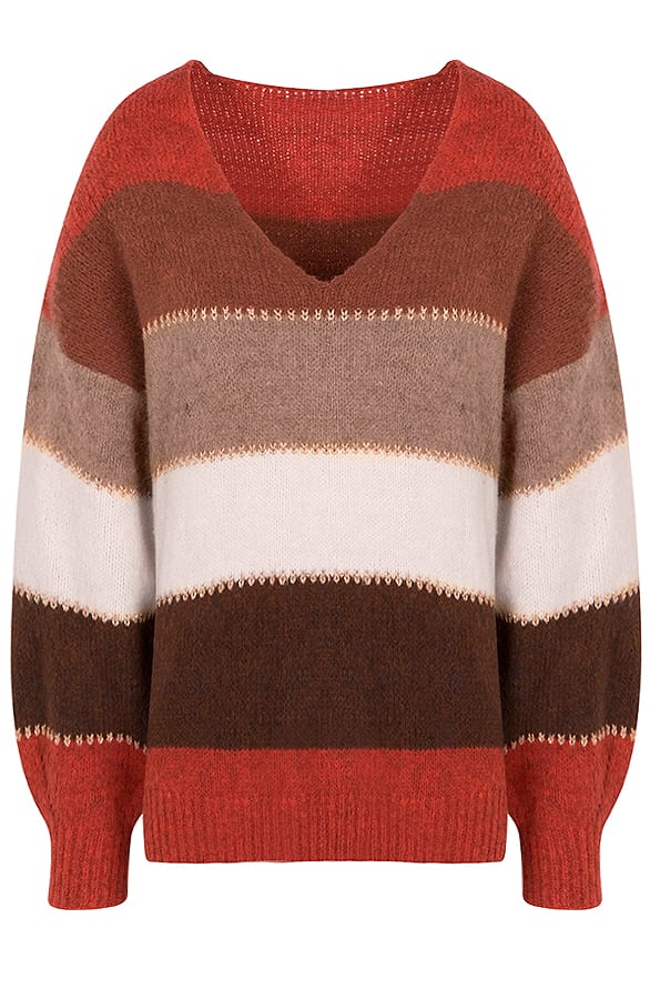 Gestreepte Trui Terracotta – shoparchief, foto 1
