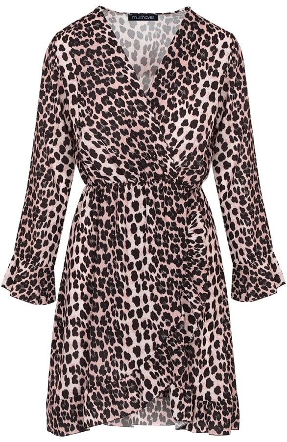 Jurk Met Overslag Panter Beige – shoparchief, foto 1