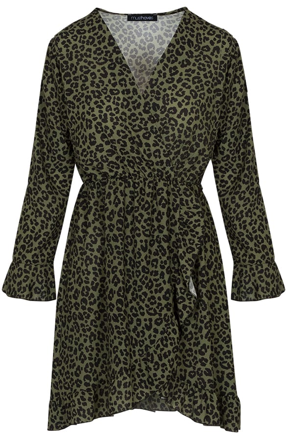 Jurk Met Overslag Panter Groen – shoparchief, foto 1