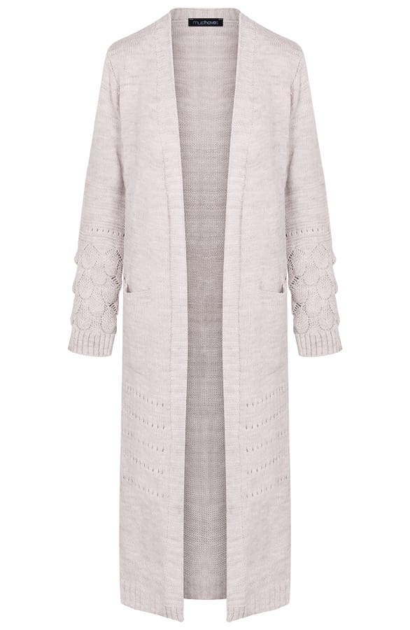 Lang Vest Gebreid Creme – shoparchief, foto 1