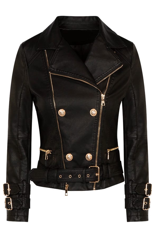 Leren Biker Jacket Exclusive – shoparchief, foto 1