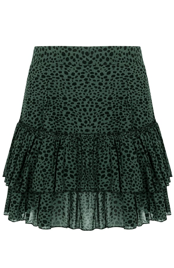 Limited Cheetah Laagjes Rok Legergroen – shoparchief, foto 1