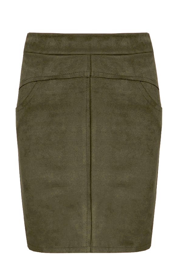 Suede Rok Legergroen – shoparchief, foto 1