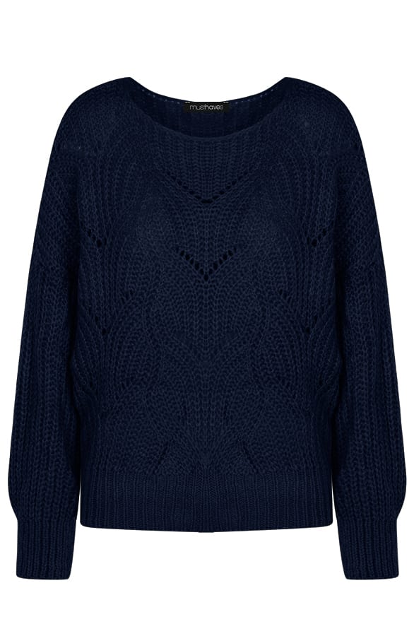 Trui Met Motief Marineblauw – shoparchief, foto 1