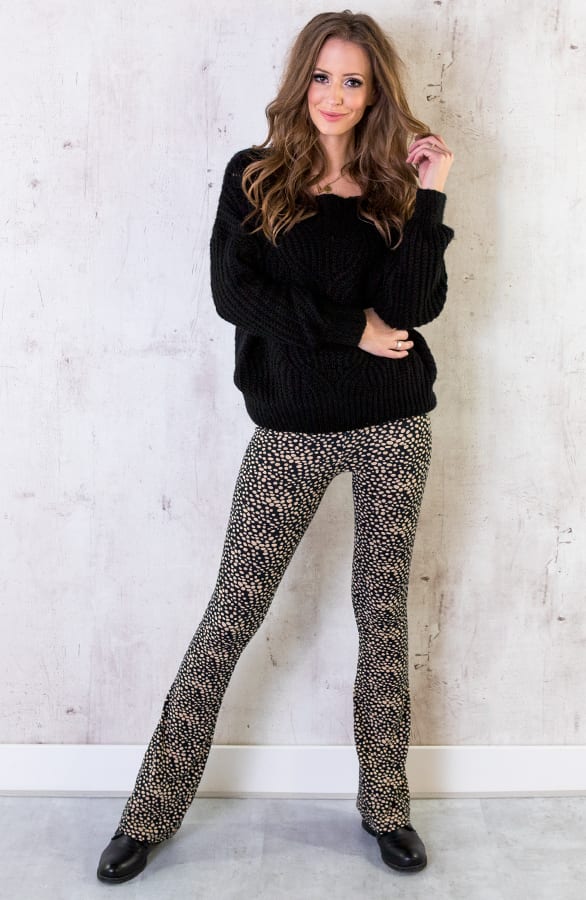 Flared Broek Cheetah Zwart – shoparchief, foto 5