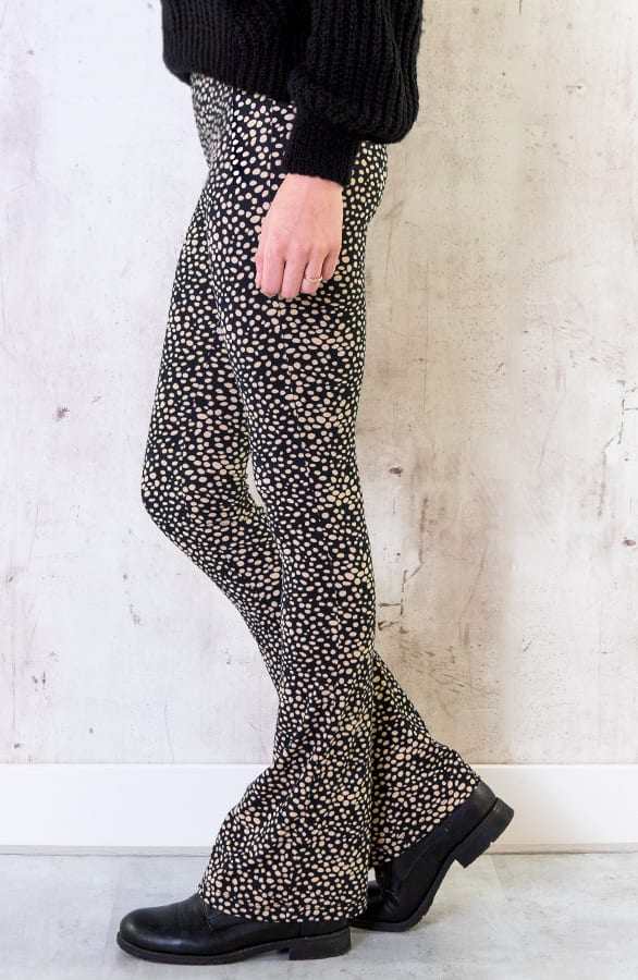 Flared Broek Cheetah Zwart – shoparchief, foto 2