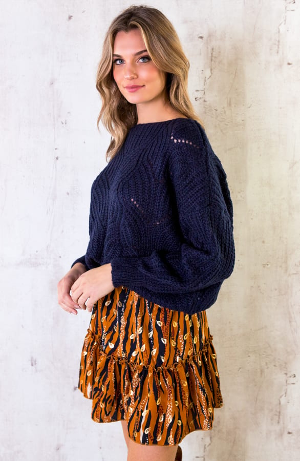 Trui Met Motief Marineblauw – shoparchief, foto 6
