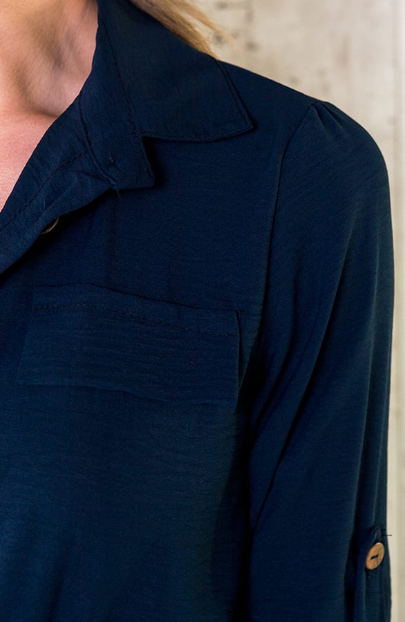 Knopen Jurk Marineblauw – shoparchief, foto 7