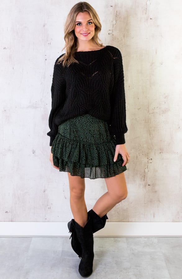 Limited Cheetah Laagjes Rok Legergroen – shoparchief, foto 6