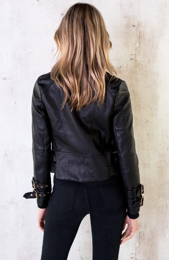 Leren Biker Jacket Exclusive – shoparchief, foto 4