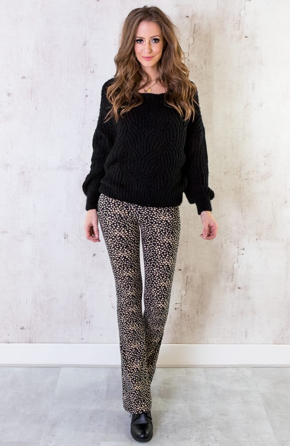 Flared Broek Cheetah Zwart – shoparchief, foto 4