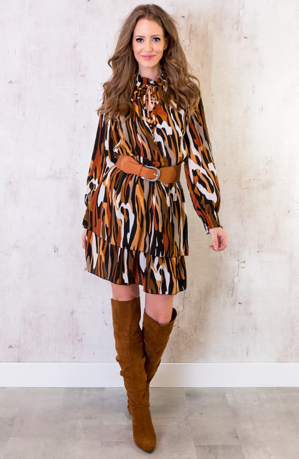 Print Jurk Cognac – shoparchief, foto 5
