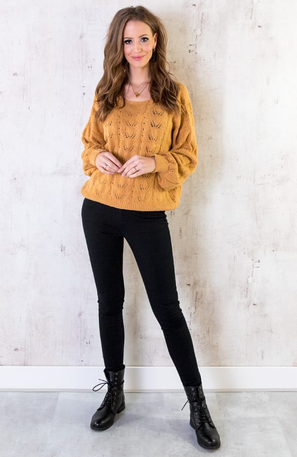 Gehaakte Trui Dames Okergeel – shoparchief, foto 6