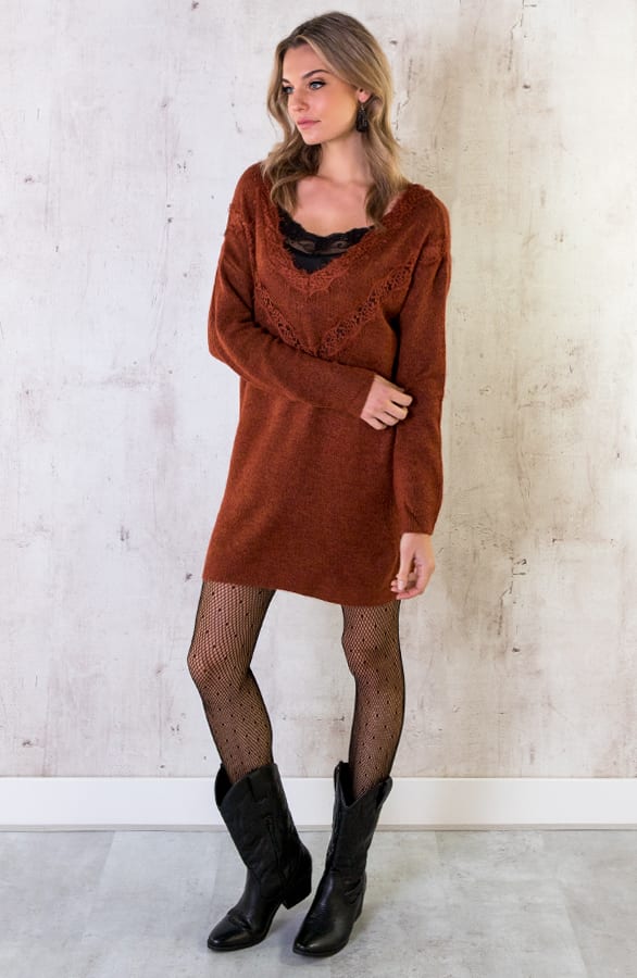 Tuniek Met Kant Terracotta – shoparchief, foto 3