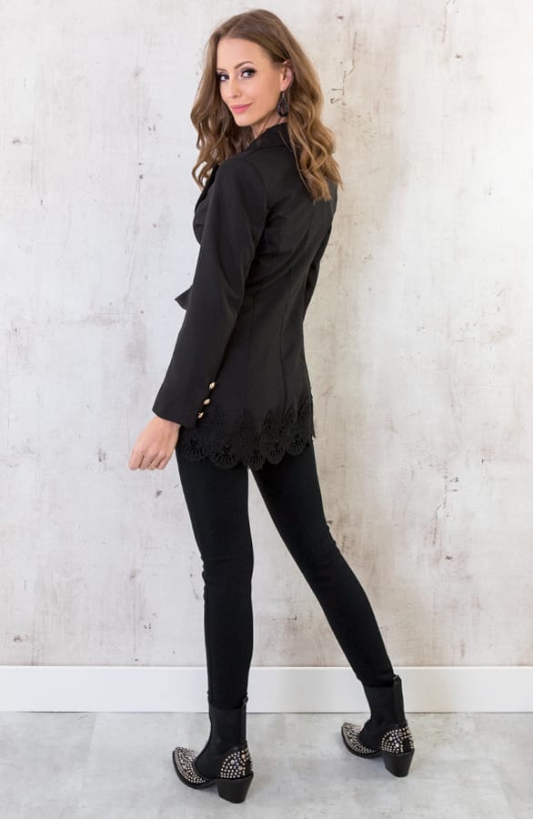 Blazer Met Kant Zwart – shoparchief, foto 6