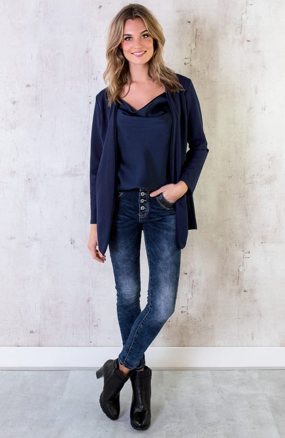 Blazer Met Rits Marine – shoparchief, foto 3