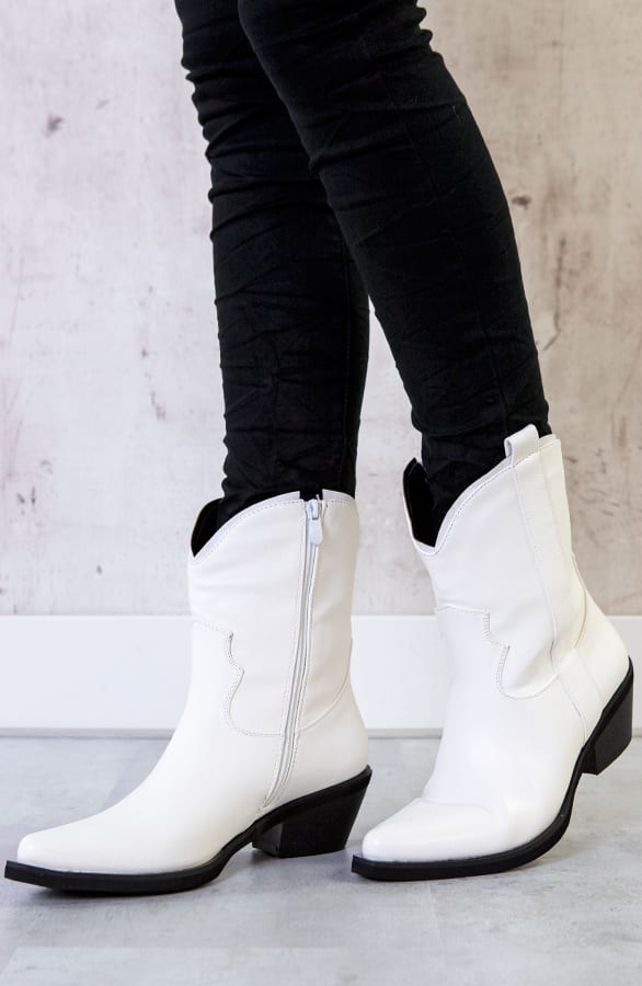 Cowboylaarzen Dames Wit – shoparchief, foto 3