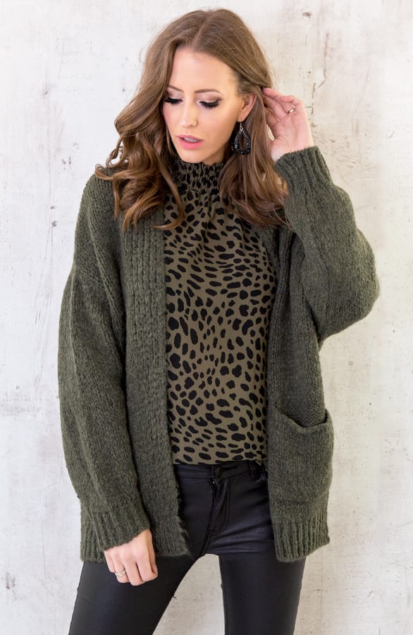 Cheetah Col Blouse Legergroen – shoparchief, foto 6