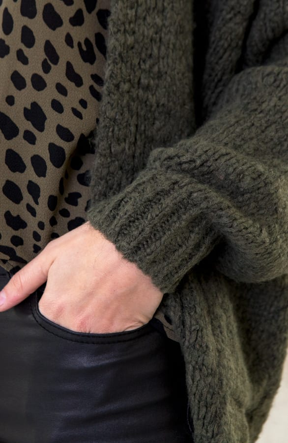 Gebreid Oversized Vest Groen – shoparchief, foto 4
