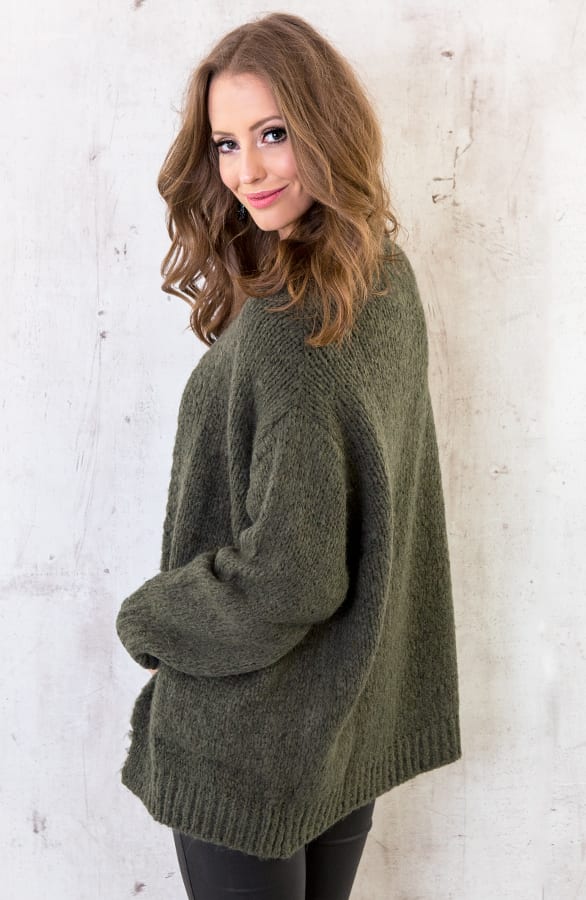 Gebreid Oversized Vest Groen – shoparchief, foto 6