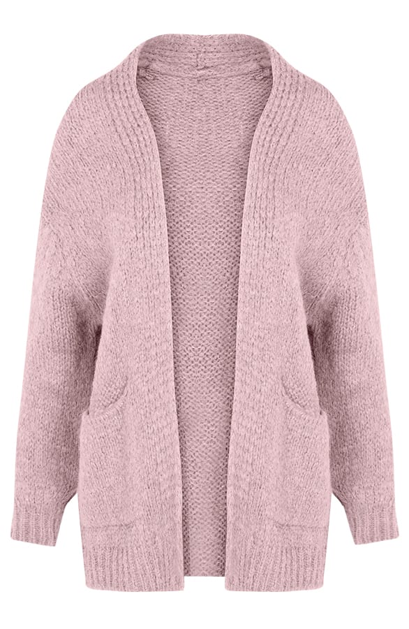Gebreid Oversized Vest Roze – shoparchief, foto 1