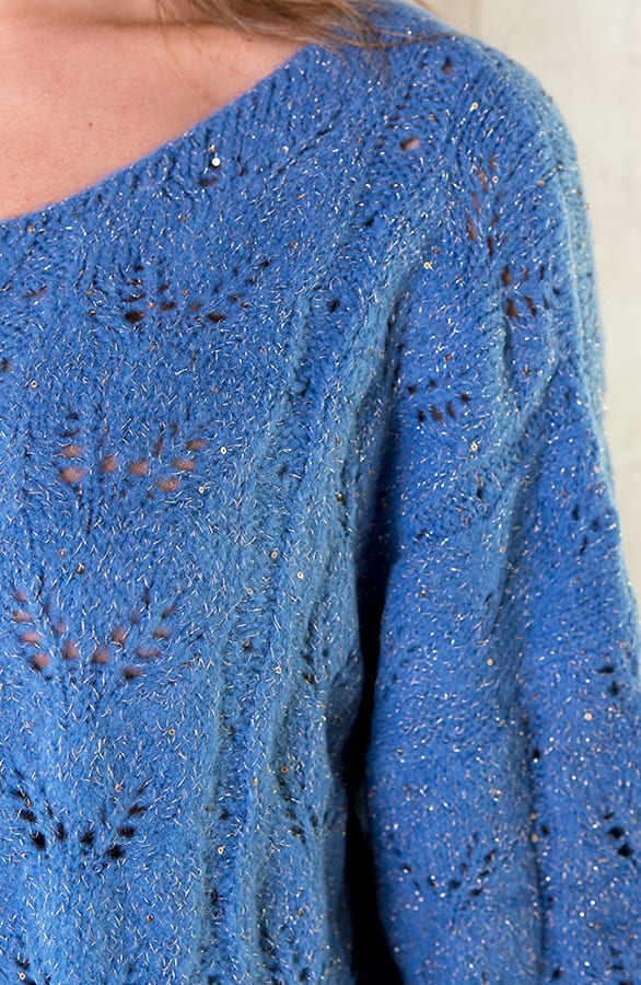 Gehaakte Trui Dames Blauw – shoparchief, foto 3