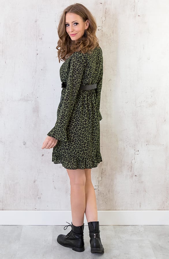 Jurk Met Overslag Panter Groen – shoparchief, foto 5