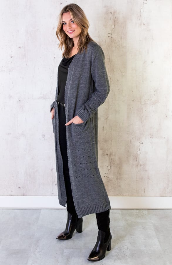 Lang Vest Gebreid Grijs – shoparchief, foto 3