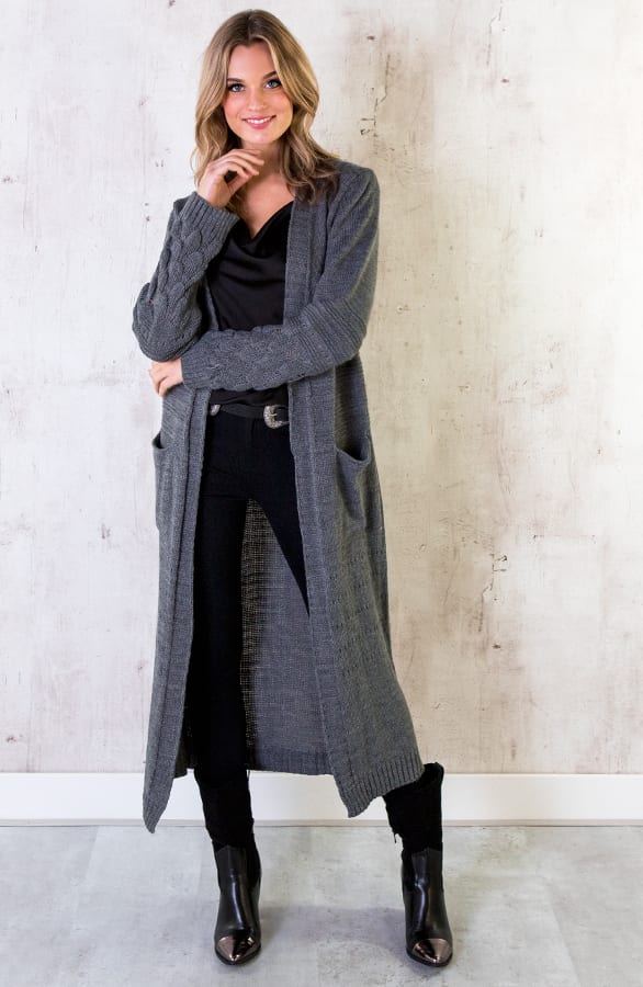Lang Vest Gebreid Grijs – shoparchief, foto 2