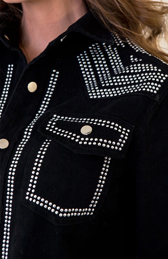 Limited Studs Blouse Black – shoparchief, foto 4