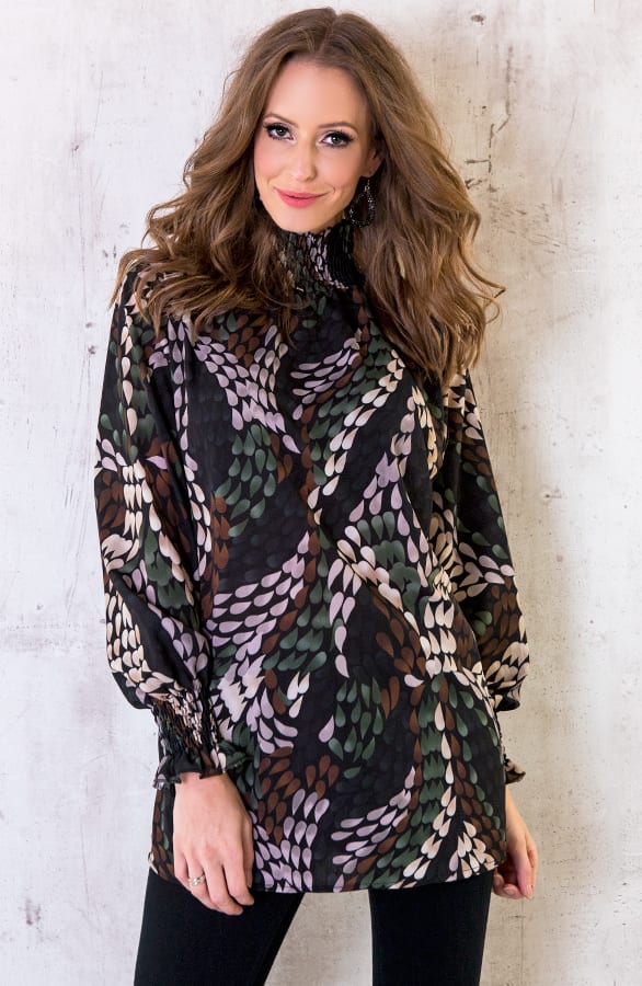 Oversized Col Blouse Print Groen – shoparchief, foto 7