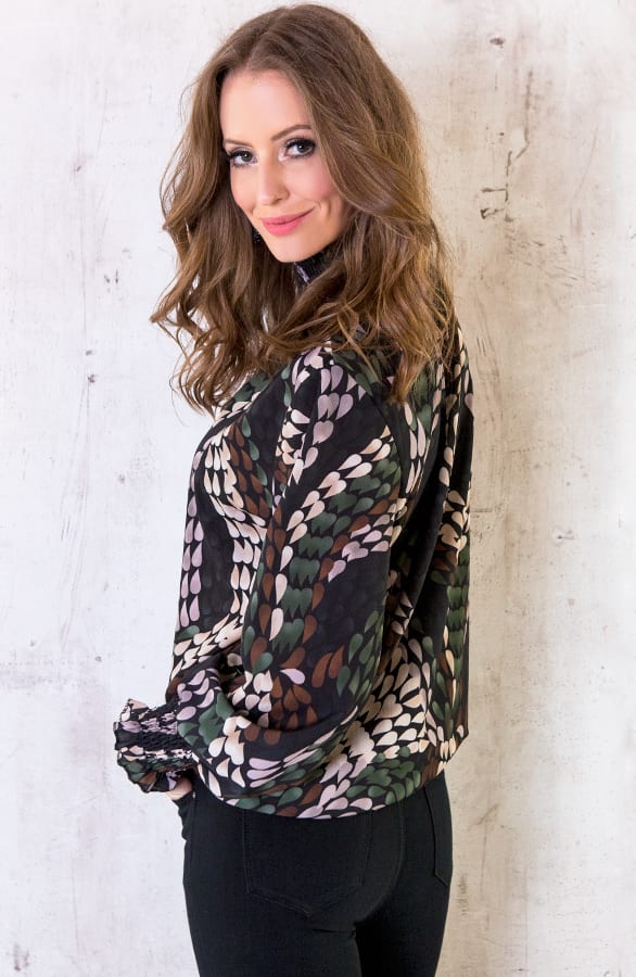 Oversized Col Blouse Print Groen – shoparchief, foto 3