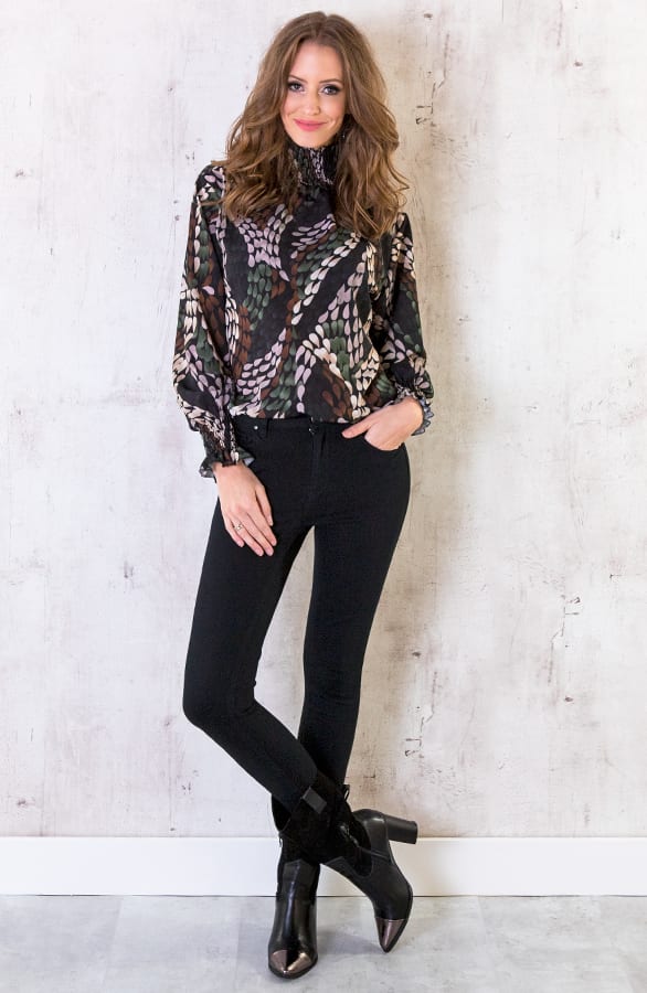 Oversized Col Blouse Print Groen – shoparchief, foto 6